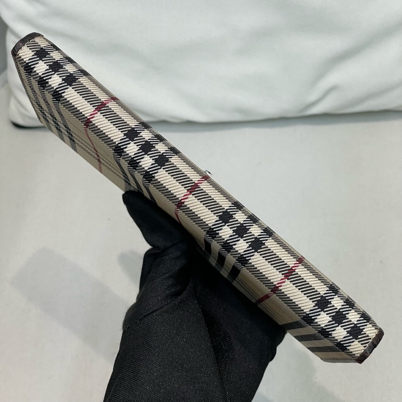 BURBERRY 米色格子長夾 XA159-7