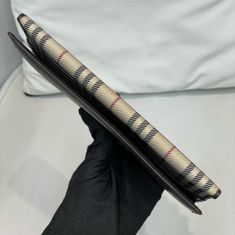 BURBERRY 米色格子長夾 XA159-8