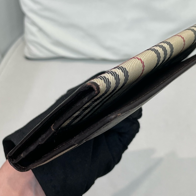 BURBERRY 米色格子長夾 XA159-12