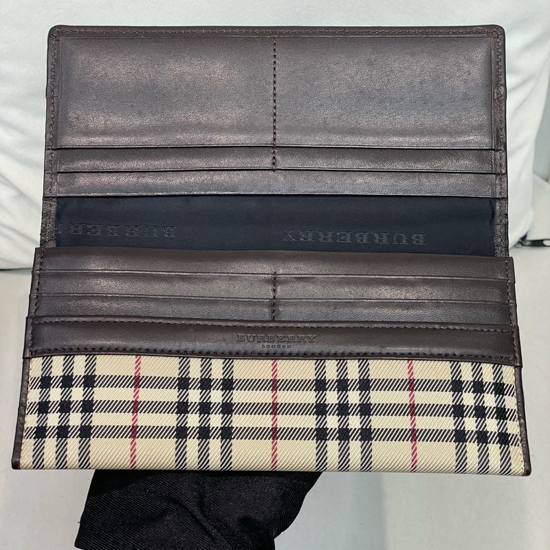 BURBERRY 米色格子長夾 XA159-13