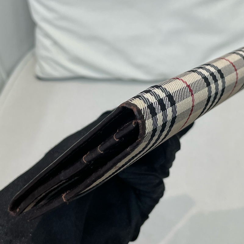 BURBERRY 米色格子長夾 XA159-20