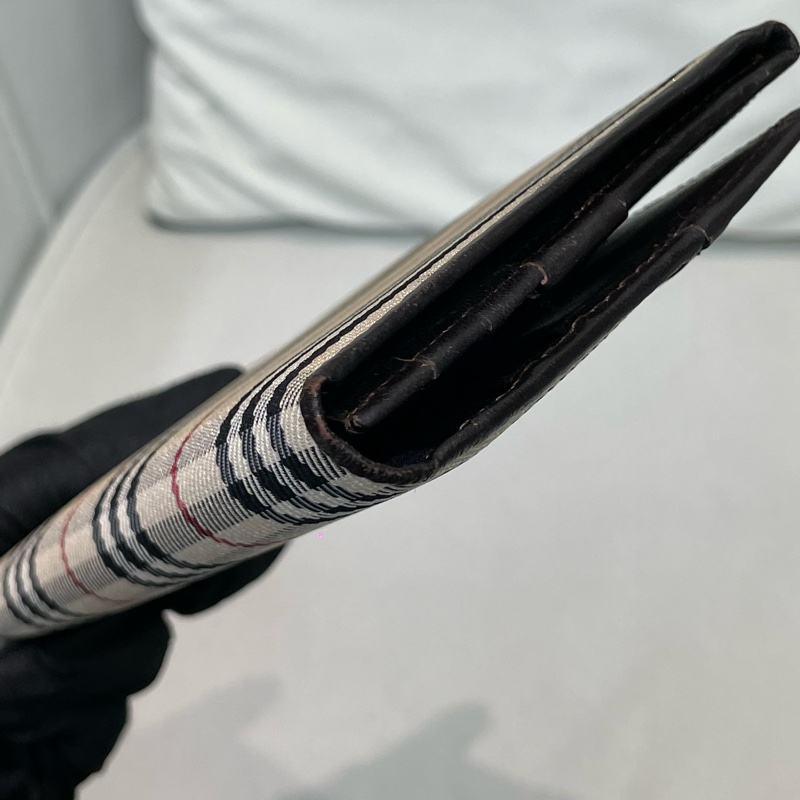 BURBERRY 米色格子長夾 XA159-22