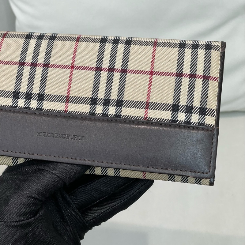 BURBERRY 米色格子長夾 XA159-26
