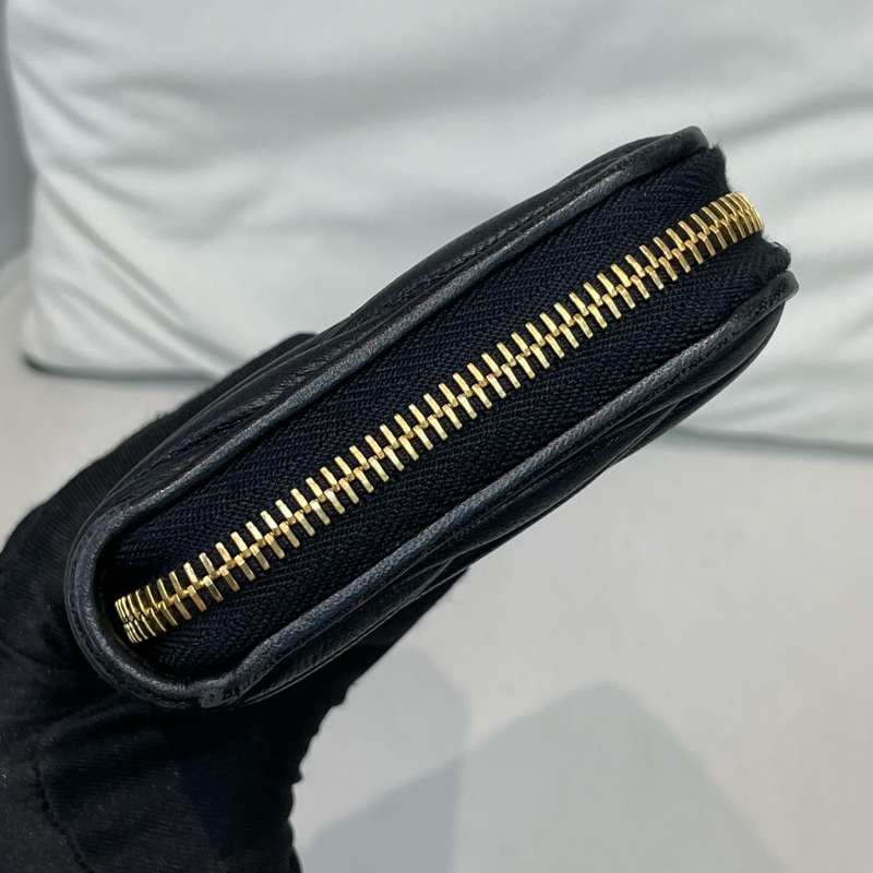 MIU MIU 黑色編織紋長夾 X209-5