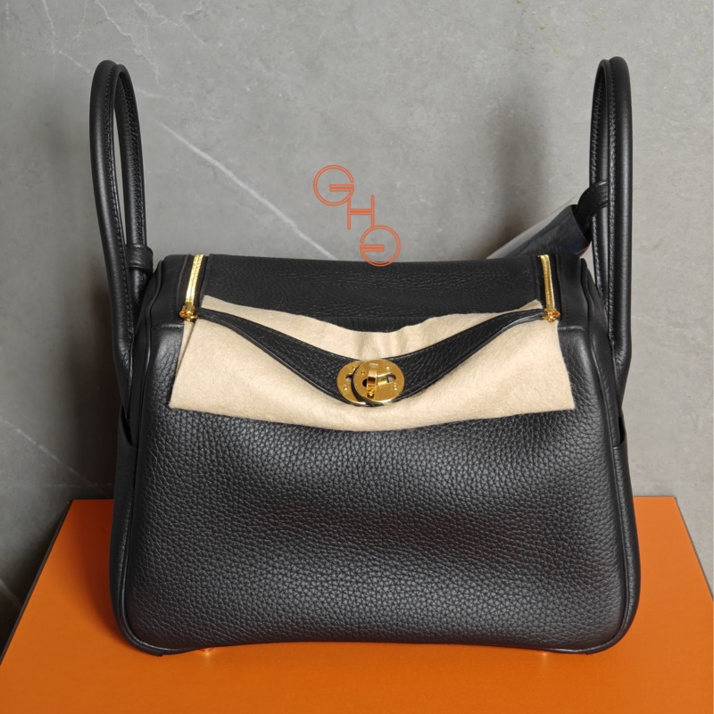 Hermes 愛馬仕Lindy 26 / 黑金 / TC / K(全新)-1