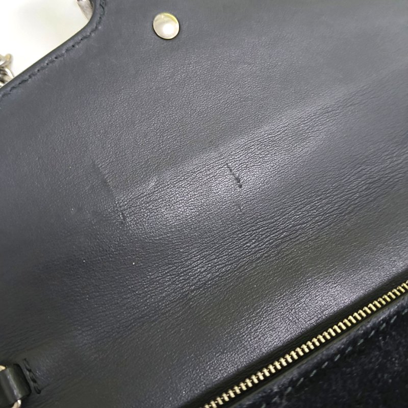 GUCCI Dionysus 迷你 黑色絨面革 虎頭 酒神包 斜背包 單肩包 可拆式肩帶-9