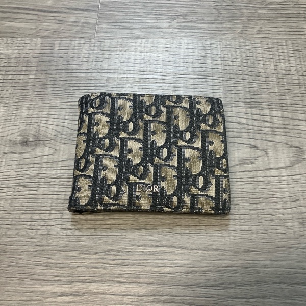 （售出）DIOR 迪奧 Oblique 緹花 短夾 皮夾 錢包 對折 帆布 老花 原花 滿版 CD LOGO-5