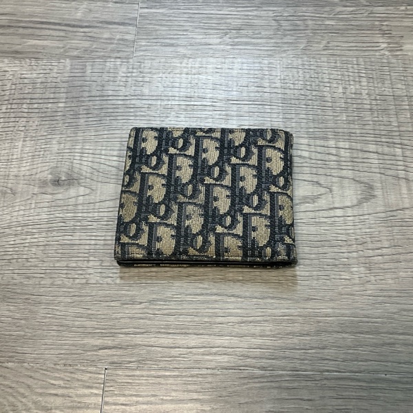 （售出）DIOR 迪奧 Oblique 緹花 短夾 皮夾 錢包 對折 帆布 老花 原花 滿版 CD LOGO-6