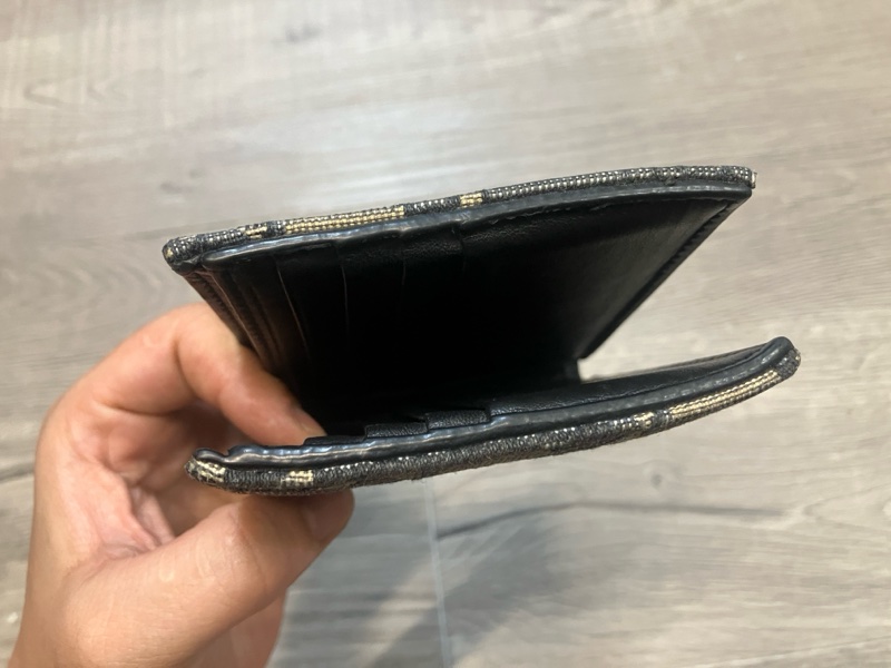 （售出）DIOR 迪奧 Oblique 緹花 短夾 皮夾 錢包 對折 帆布 老花 原花 滿版 CD LOGO-12