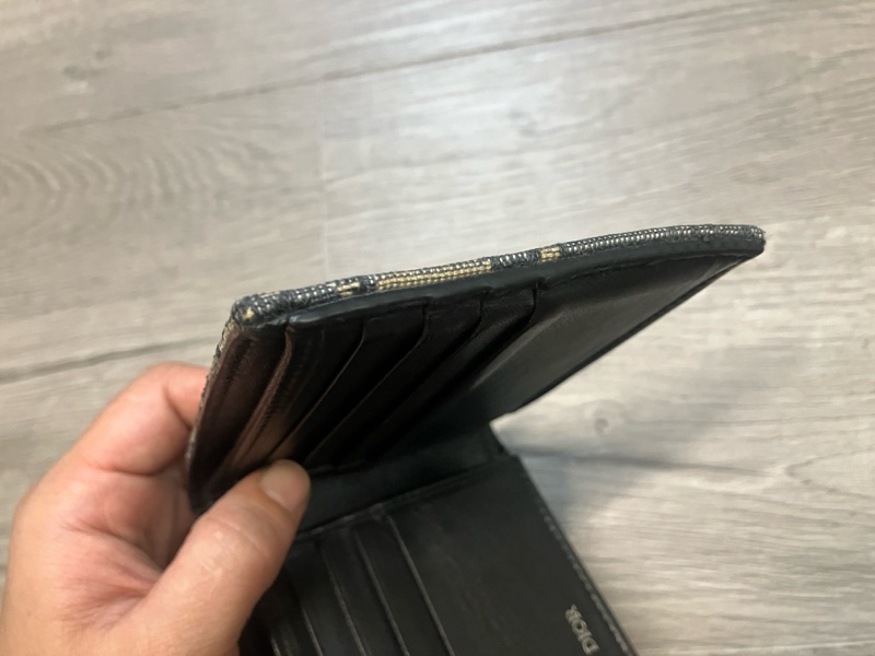 （售出）DIOR 迪奧 Oblique 緹花 短夾 皮夾 錢包 對折 帆布 老花 原花 滿版 CD LOGO-15