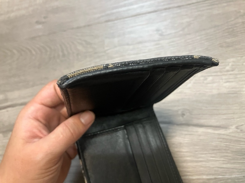 （售出）DIOR 迪奧 Oblique 緹花 短夾 皮夾 錢包 對折 帆布 老花 原花 滿版 CD LOGO-16