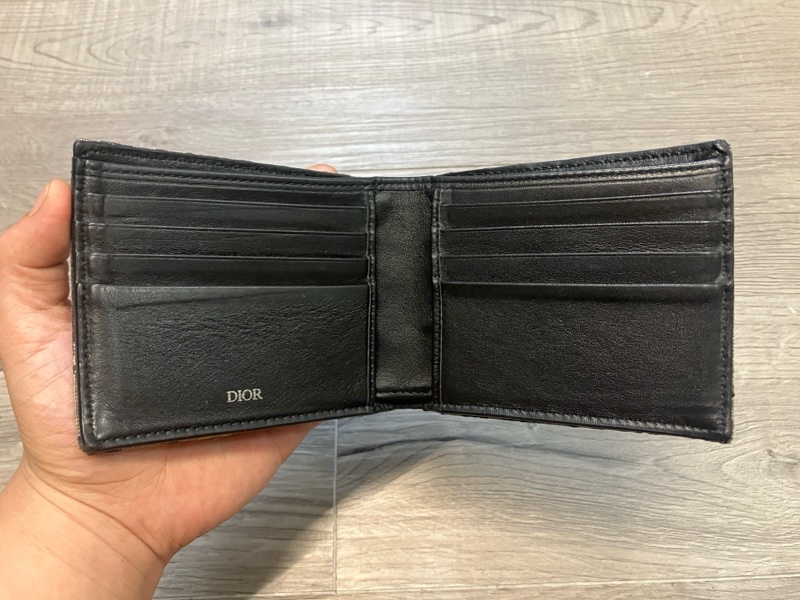 （售出）DIOR 迪奧 Oblique 緹花 短夾 皮夾 錢包 對折 帆布 老花 原花 滿版 CD LOGO-17