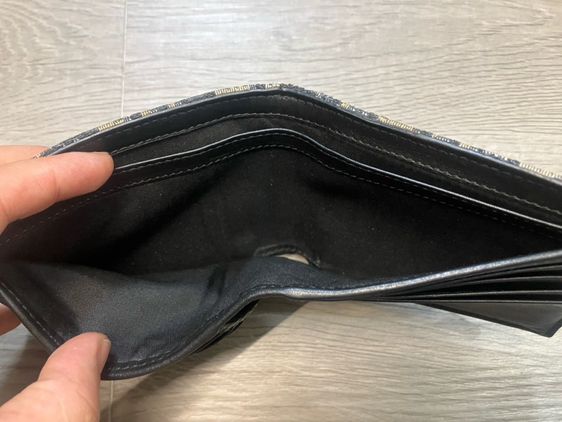 （售出）DIOR 迪奧 Oblique 緹花 短夾 皮夾 錢包 對折 帆布 老花 原花 滿版 CD LOGO-21