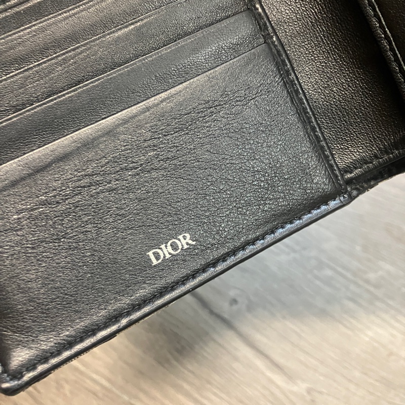 （售出）DIOR 迪奧 Oblique 緹花 短夾 皮夾 錢包 對折 帆布 老花 原花 滿版 CD LOGO-22