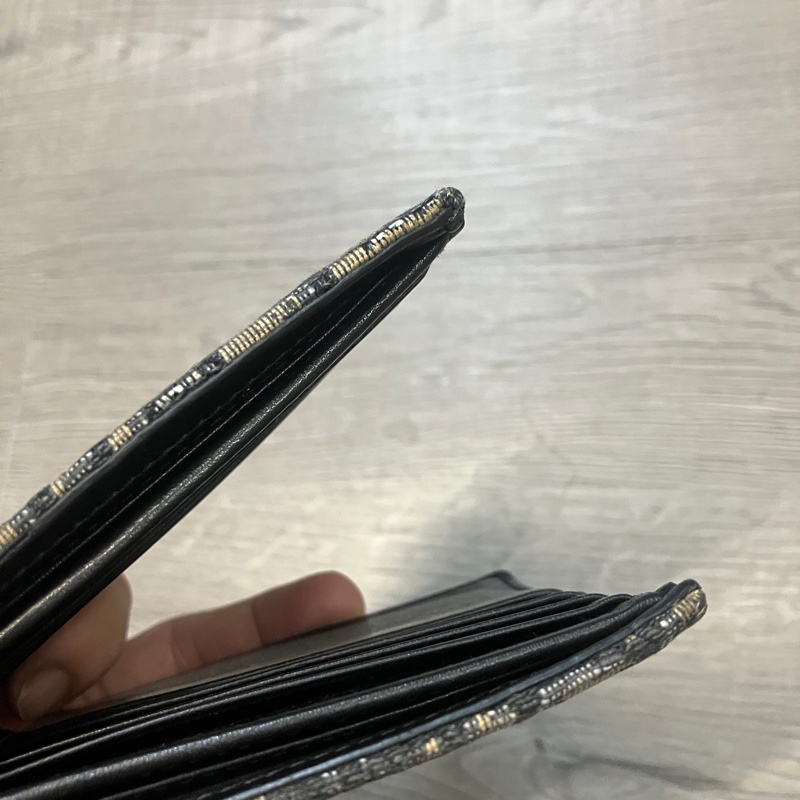 （售出）DIOR 迪奧 Oblique 緹花 短夾 皮夾 錢包 對折 帆布 老花 原花 滿版 CD LOGO-32