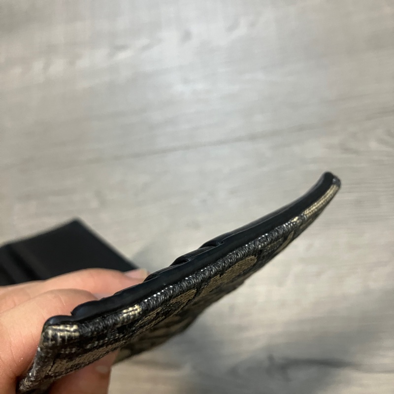 （售出）DIOR 迪奧 Oblique 緹花 短夾 皮夾 錢包 對折 帆布 老花 原花 滿版 CD LOGO-35