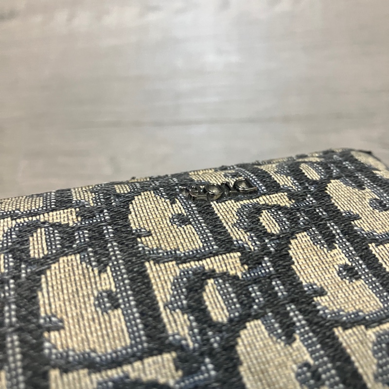 （售出）DIOR 迪奧 Oblique 緹花 短夾 皮夾 錢包 對折 帆布 老花 原花 滿版 CD LOGO-39