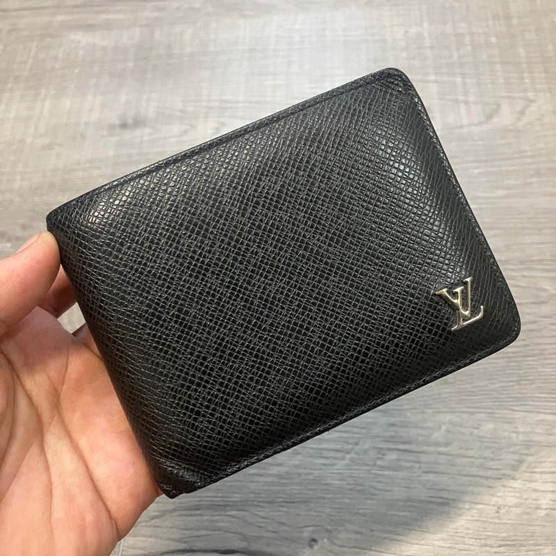 (售出）LOUIS VUITTON LV 路易威登 M30295 Multiple 錢包 皮夾 短夾 皮革 Taïga牛皮 金屬 LOGO 芯片款-0