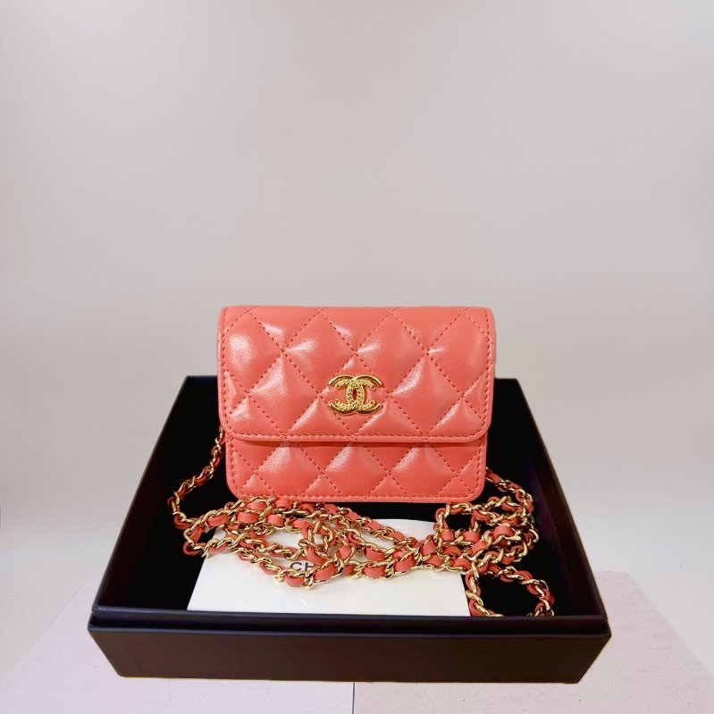 Chanel / 香奈兒 西柚粉 mini 斜挎包-11