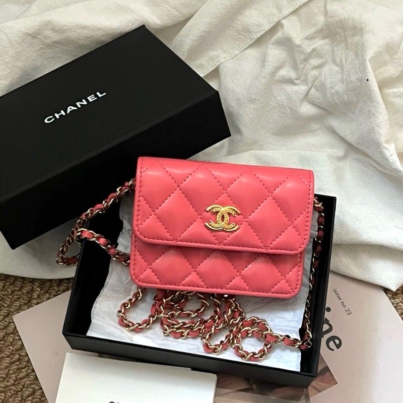 Chanel / 香奈兒 西柚粉 mini 斜挎包-10