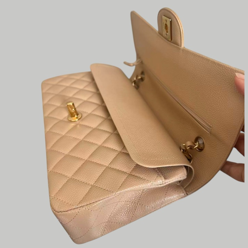 Chanel Caviar CF25荔枝皮奶茶金扣-7