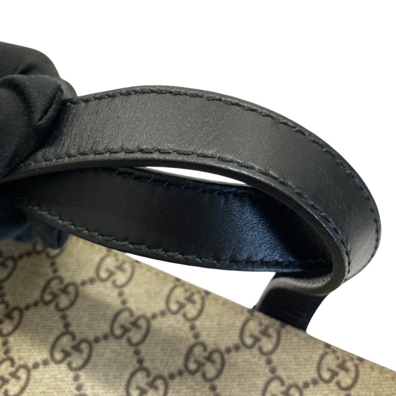 GUCCI 古馳 450950 GG Supreme BEE 可斜背 PVC帆布 手提包 卡其色老花-25