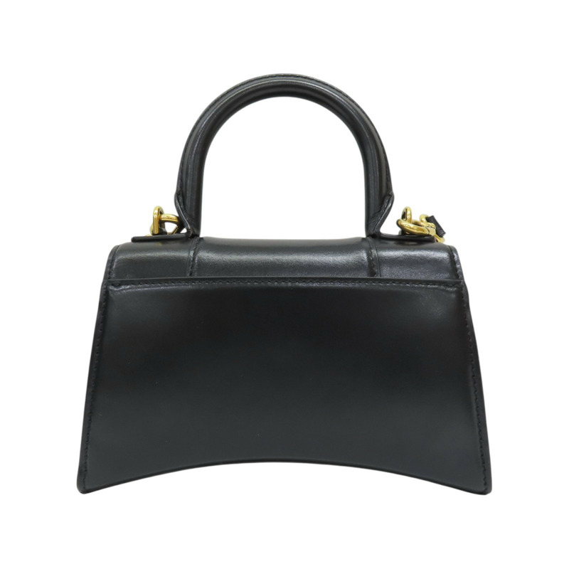 黑色牛皮 Hourglass XS 兩用包【BALENCIAGA 巴黎世家】 592833-1