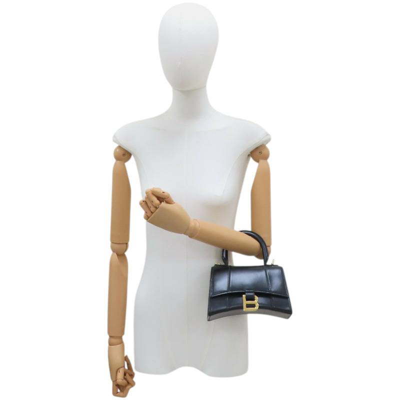 黑色牛皮 Hourglass XS 兩用包【BALENCIAGA 巴黎世家】 592833-8