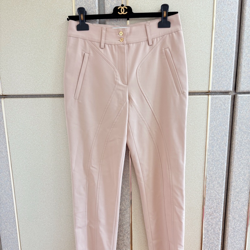 Nene Milano義大利精品淺卡其色絲棉9分褲 M適穿 全新含吊牌原價13000-9