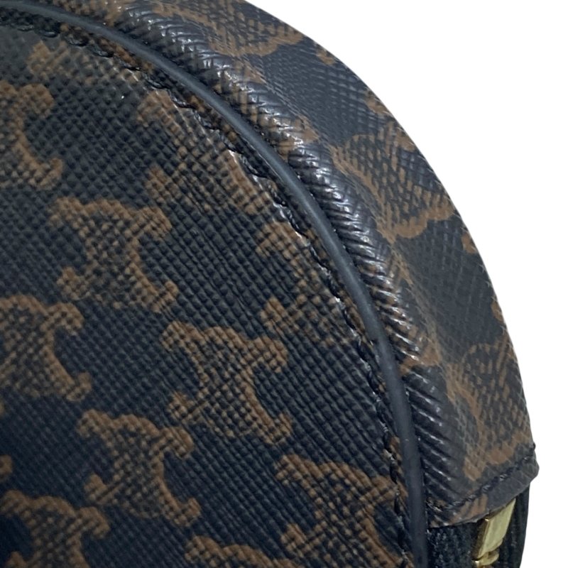 CELINE 賽琳 Triomphe帆布 皮革 零錢包 黑色老花-9