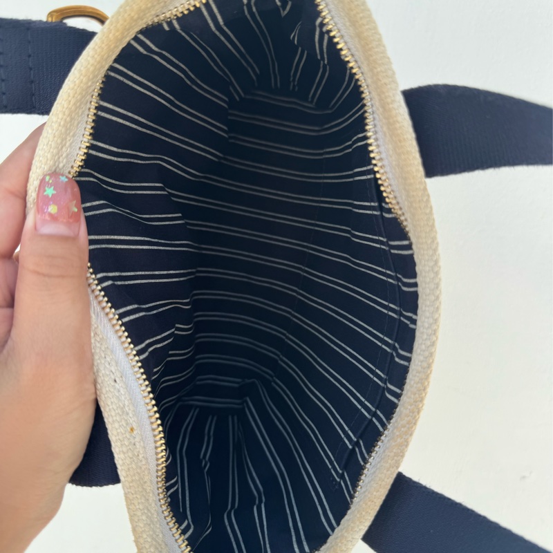 Louis Vuitton LV小金牌條紋帆布手提包-14