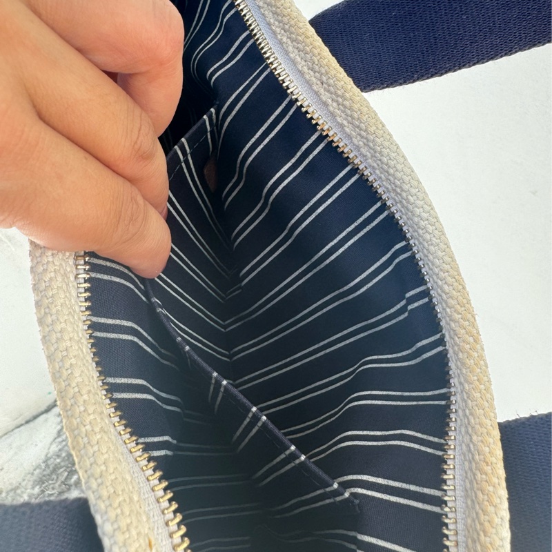 Louis Vuitton LV小金牌條紋帆布手提包-15