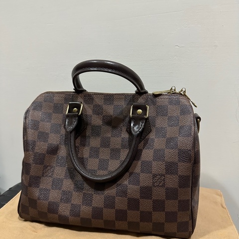 LV 棋盤格 手提包 枕頭包