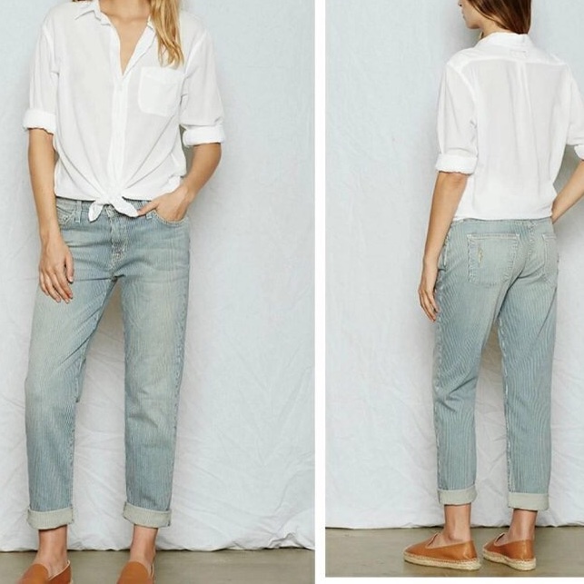 19）Current Elliott 正品棉質質感條文牛仔褲 24號 全新含吊牌原價218美元-1