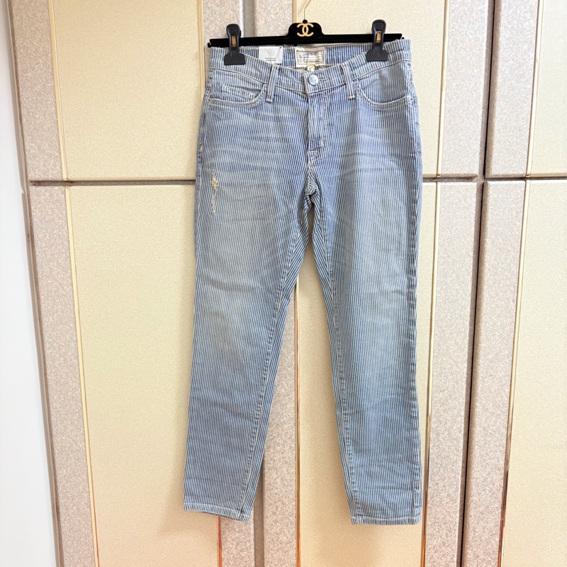 19）Current Elliott 正品棉質質感條文牛仔褲 24號 全新含吊牌原價218美元-2