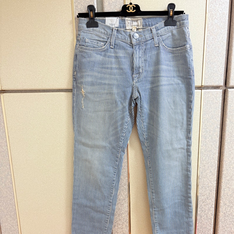 19）Current Elliott 正品棉質質感條文牛仔褲 24號 全新含吊牌原價218美元-9