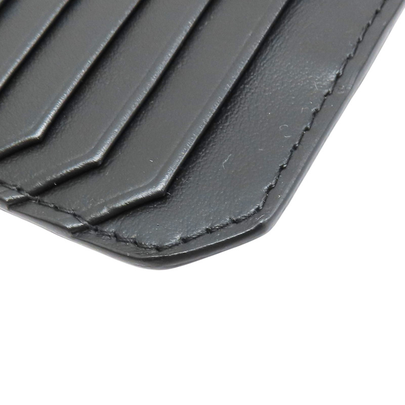 黑色 牛皮 拉鍊 卡片零錢包-7