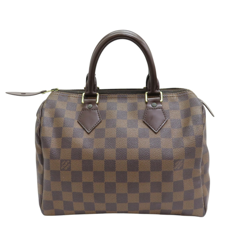 棕色 棋盤格 帆布 Speedy25 手提包 N41365-1