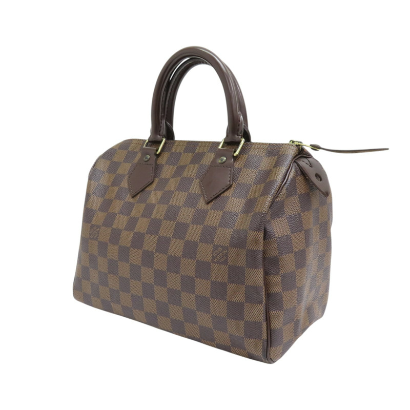 棕色 棋盤格 帆布 Speedy25 手提包 N41365-2