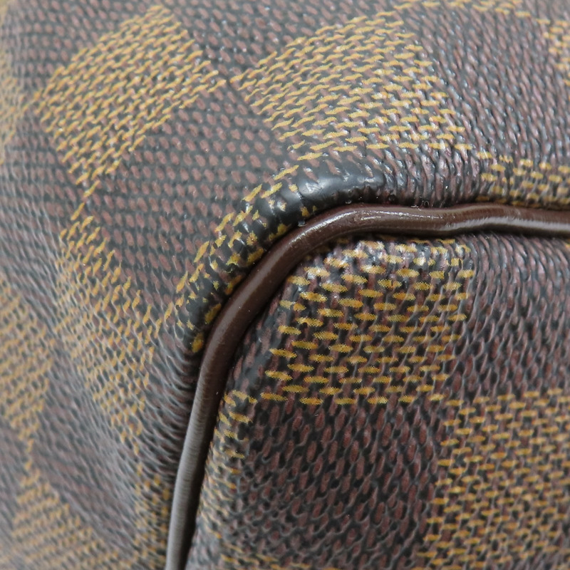 棕色 棋盤格 帆布 Speedy25 手提包 N41365-11