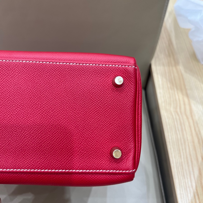 🍁Hermes愛馬仕紅金Kelly28 框P espom皮-10