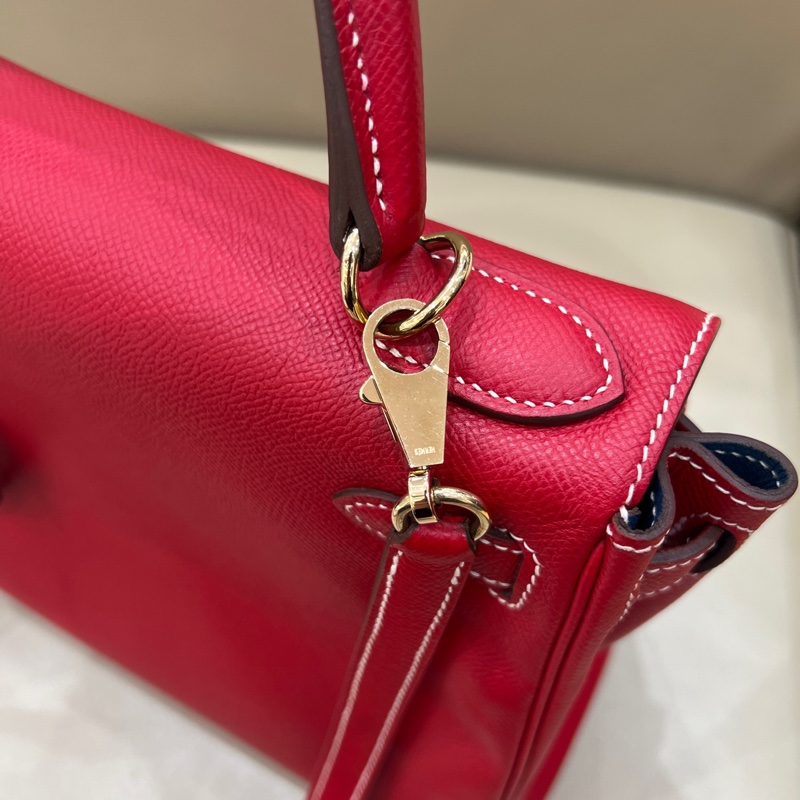 🍁Hermes愛馬仕紅金Kelly28 框P espom皮-13