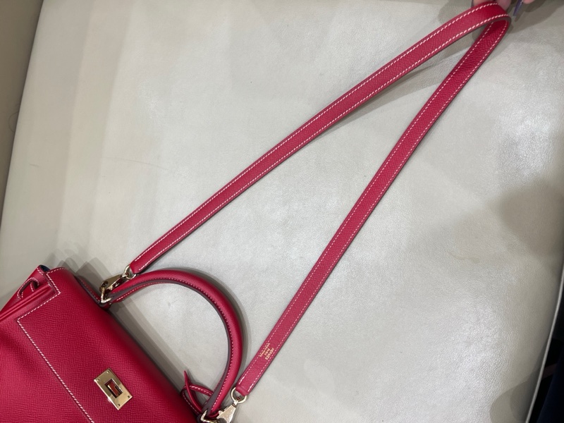 🍁Hermes愛馬仕紅金Kelly28 框P espom皮-14