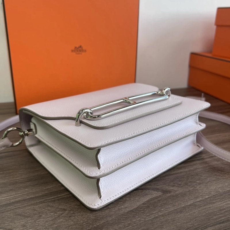 HERMES 豬鼻子19夢幻紫銀扣肩背斜背包19*16*6 全新閒置配件盒子塵袋購證-4