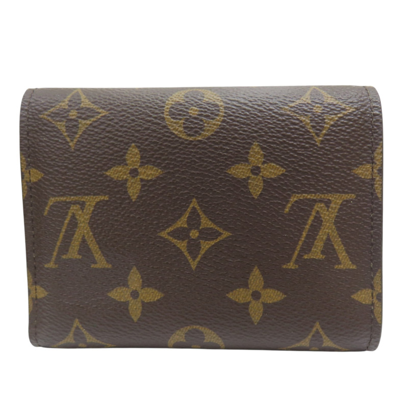 棕色 原花 帆布 Victorine 扣式短夾【LOUIS VUITTON LV 路易威登】 M62472-1