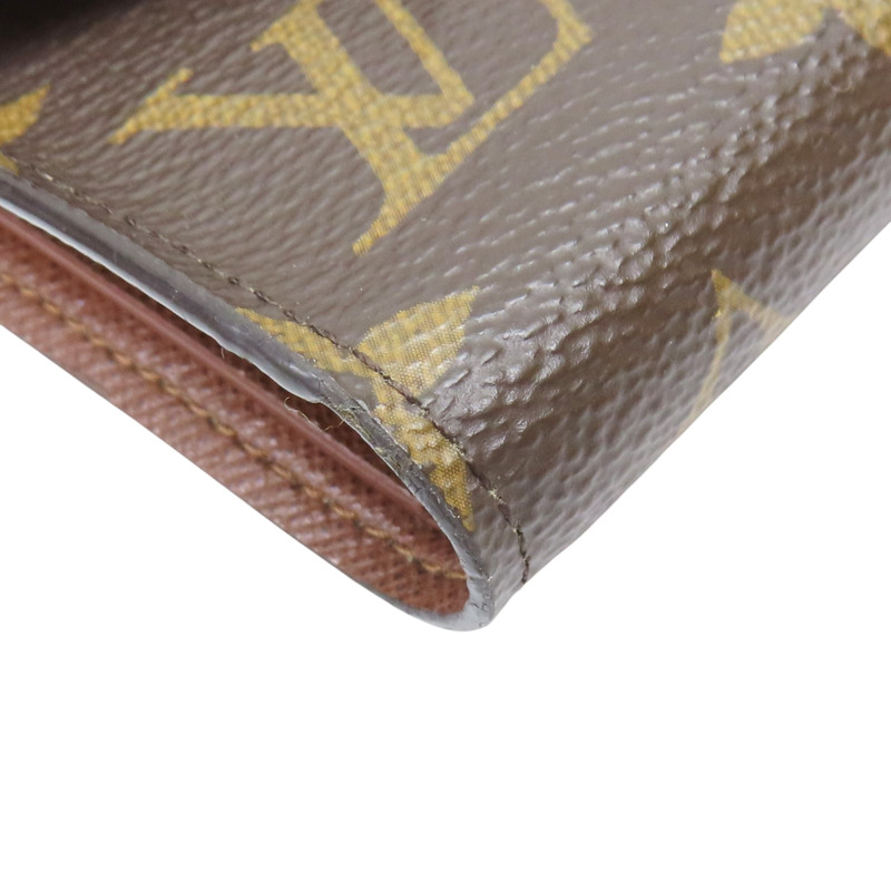 棕色 原花 帆布 Victorine 扣式短夾【LOUIS VUITTON LV 路易威登】 M62472-9