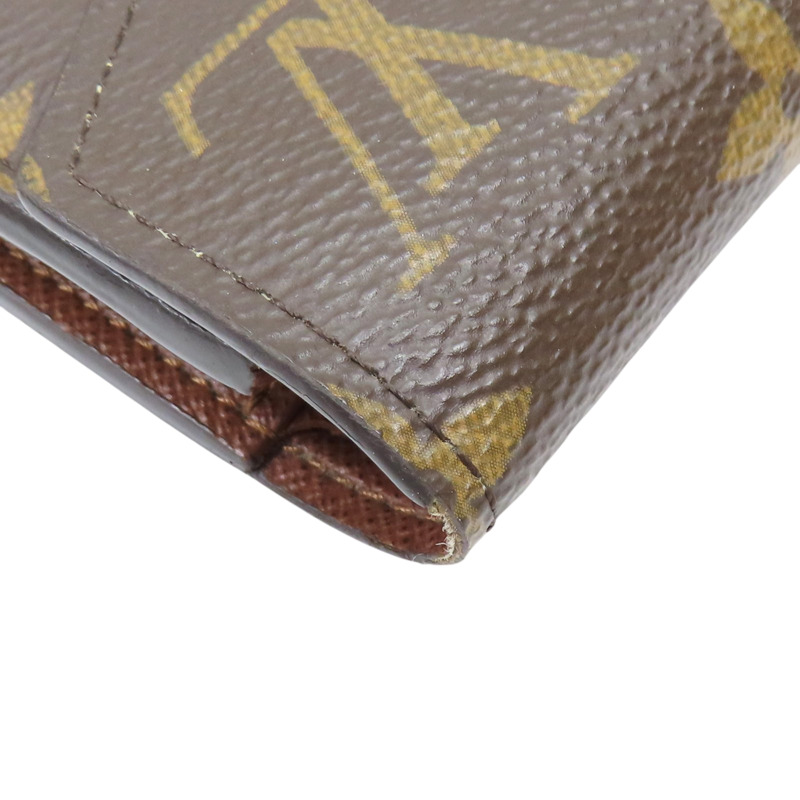 棕色 原花 帆布 Victorine 扣式短夾【LOUIS VUITTON LV 路易威登】 M62472-11