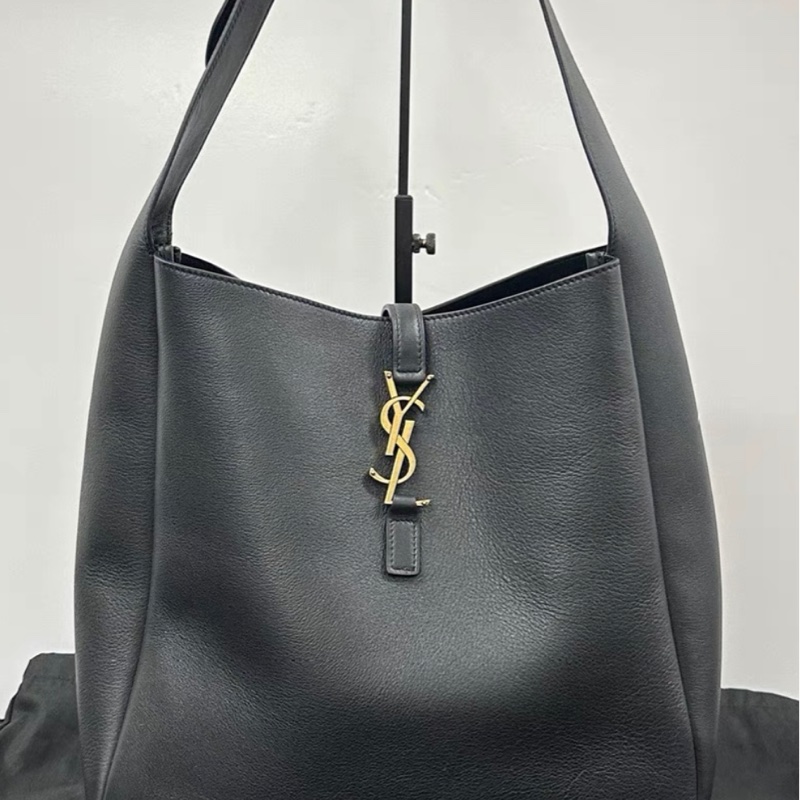 YSL/聖羅蘭黑金hobo大號水桶手提單肩腋下包 尺寸:30*31*13-4