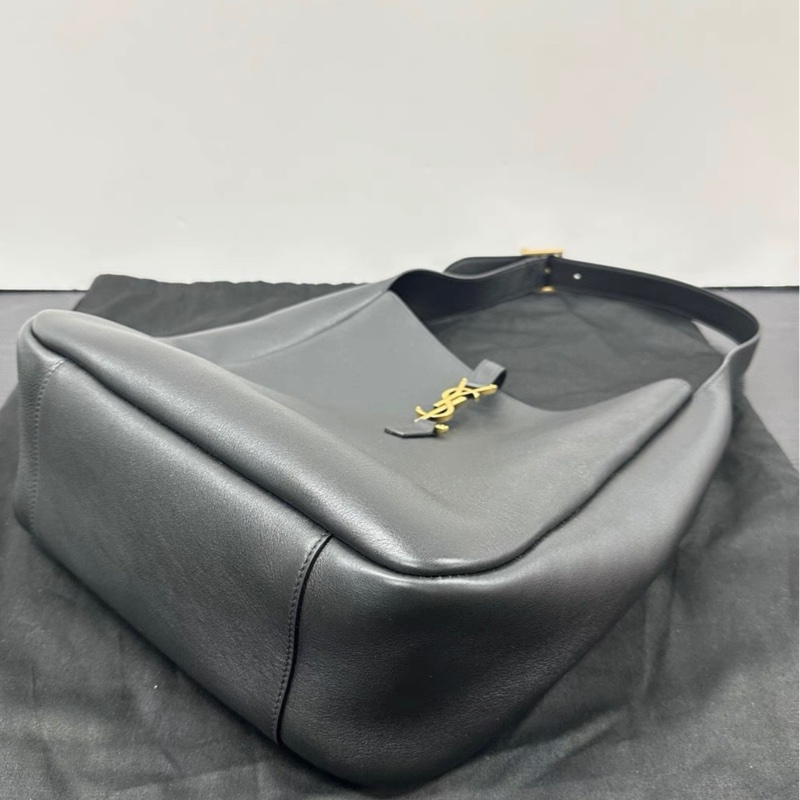 YSL/聖羅蘭黑金hobo大號水桶手提單肩腋下包 尺寸:30*31*13-9