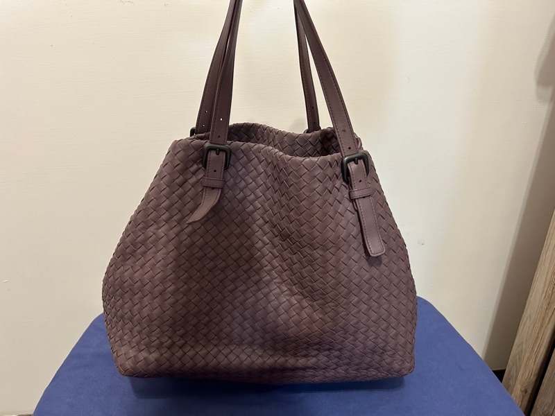 Bottega Veneta ｜BV藕紫色小羊皮編織大托特包-0